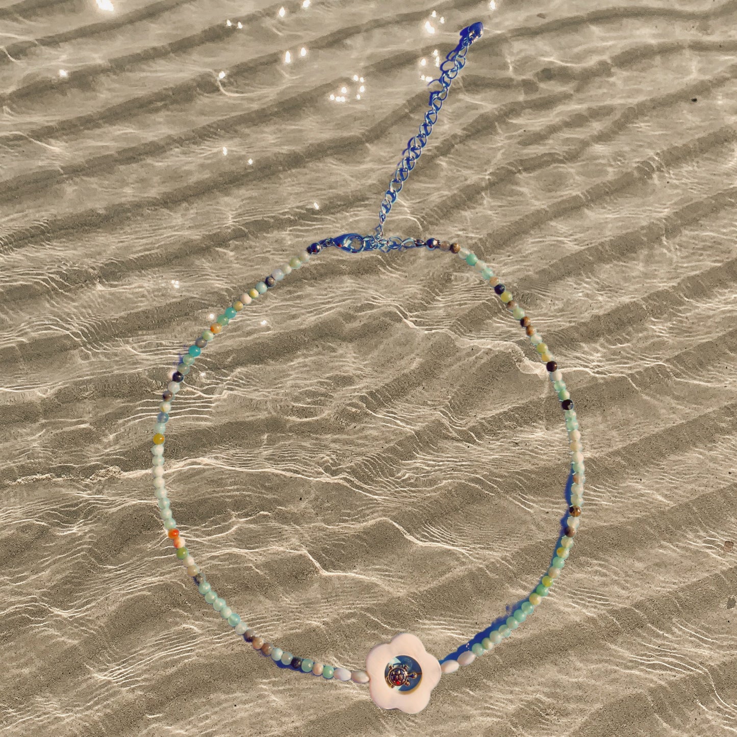 TURTLE, SHELL & AMAZONITE - NECKLACE