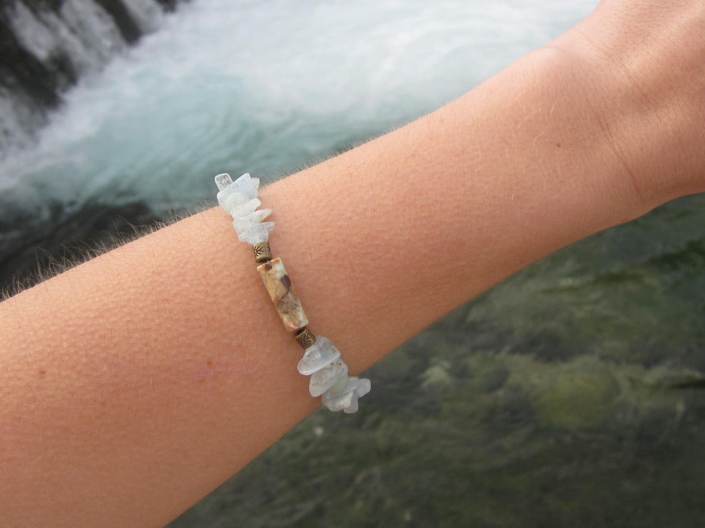 ANGELITE & AFRICAN TURQUOISE JASPER - BRACELET
