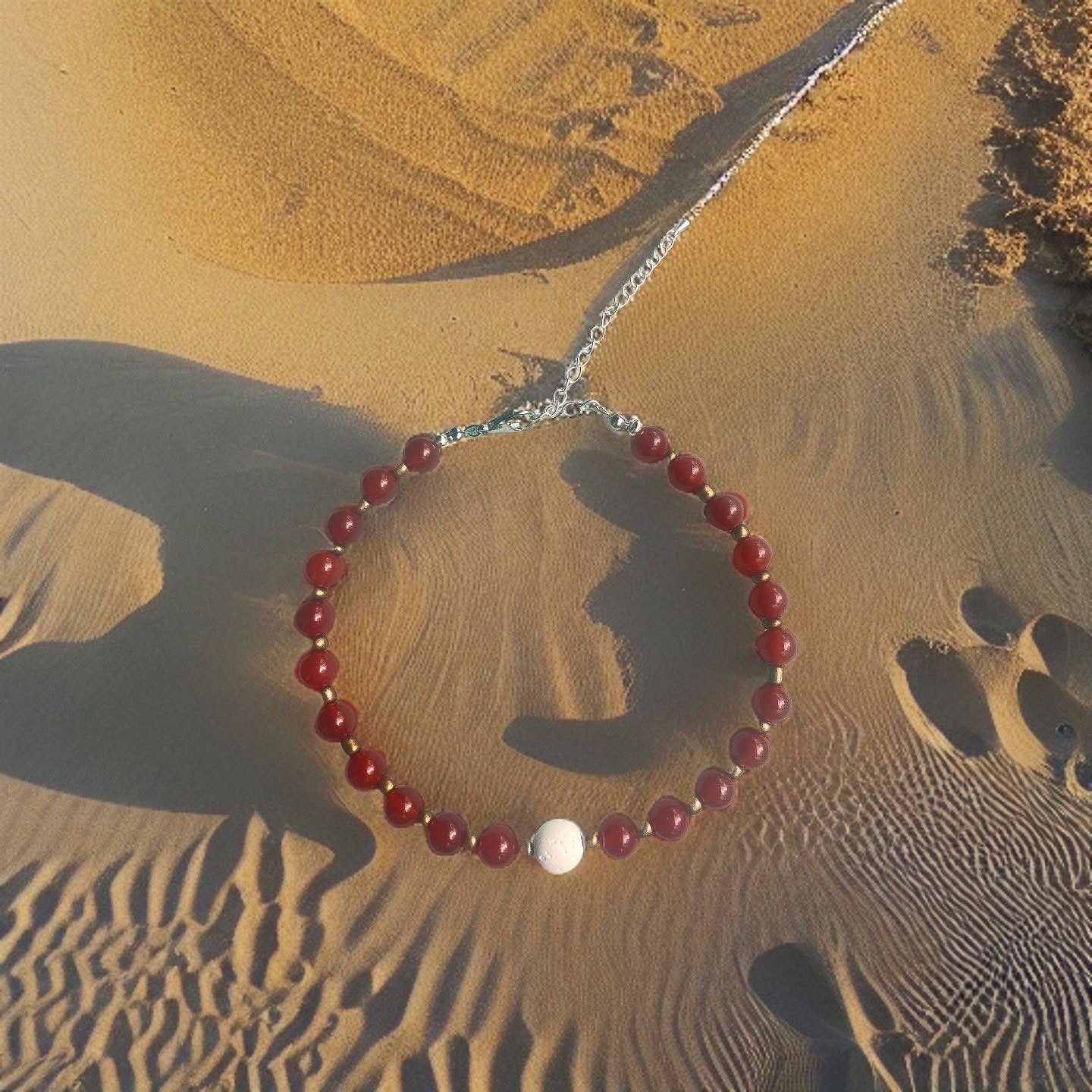 CARNELIAN & LAVA STONE - CHOKER