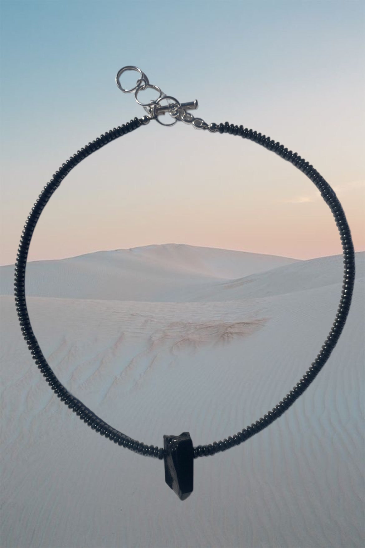 (YIN)yang - HEMATITE & OBSIDIAN - NECKLACE