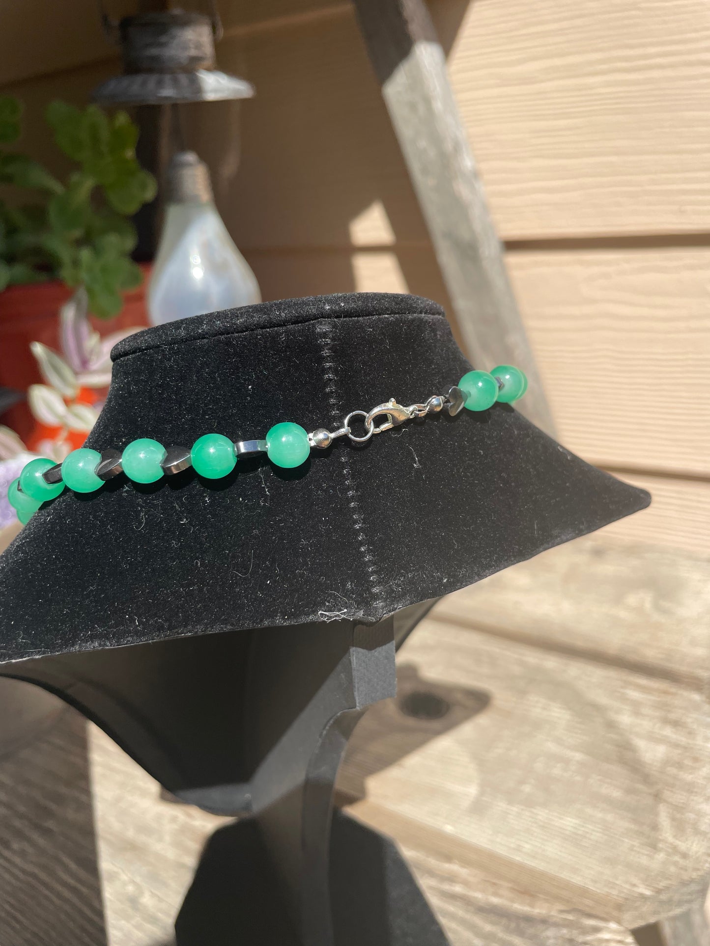 GREEN AVENTURINE & HEMATITE HEARTZ