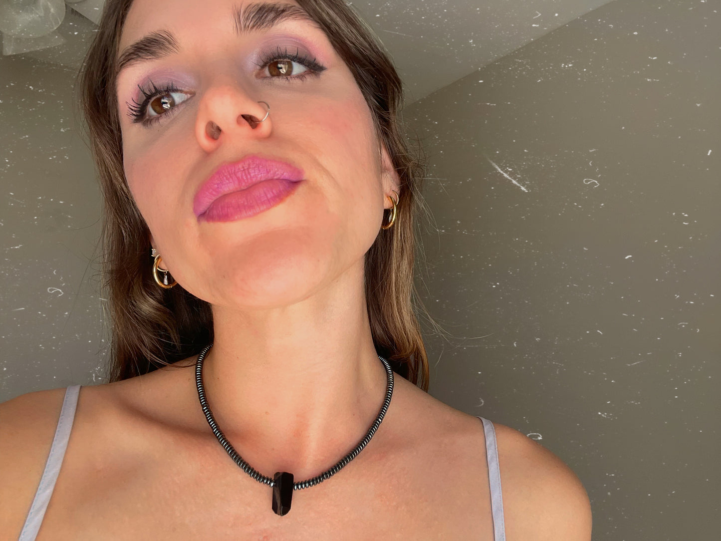 (YIN)yang - HEMATITE & OBSIDIAN - NECKLACE