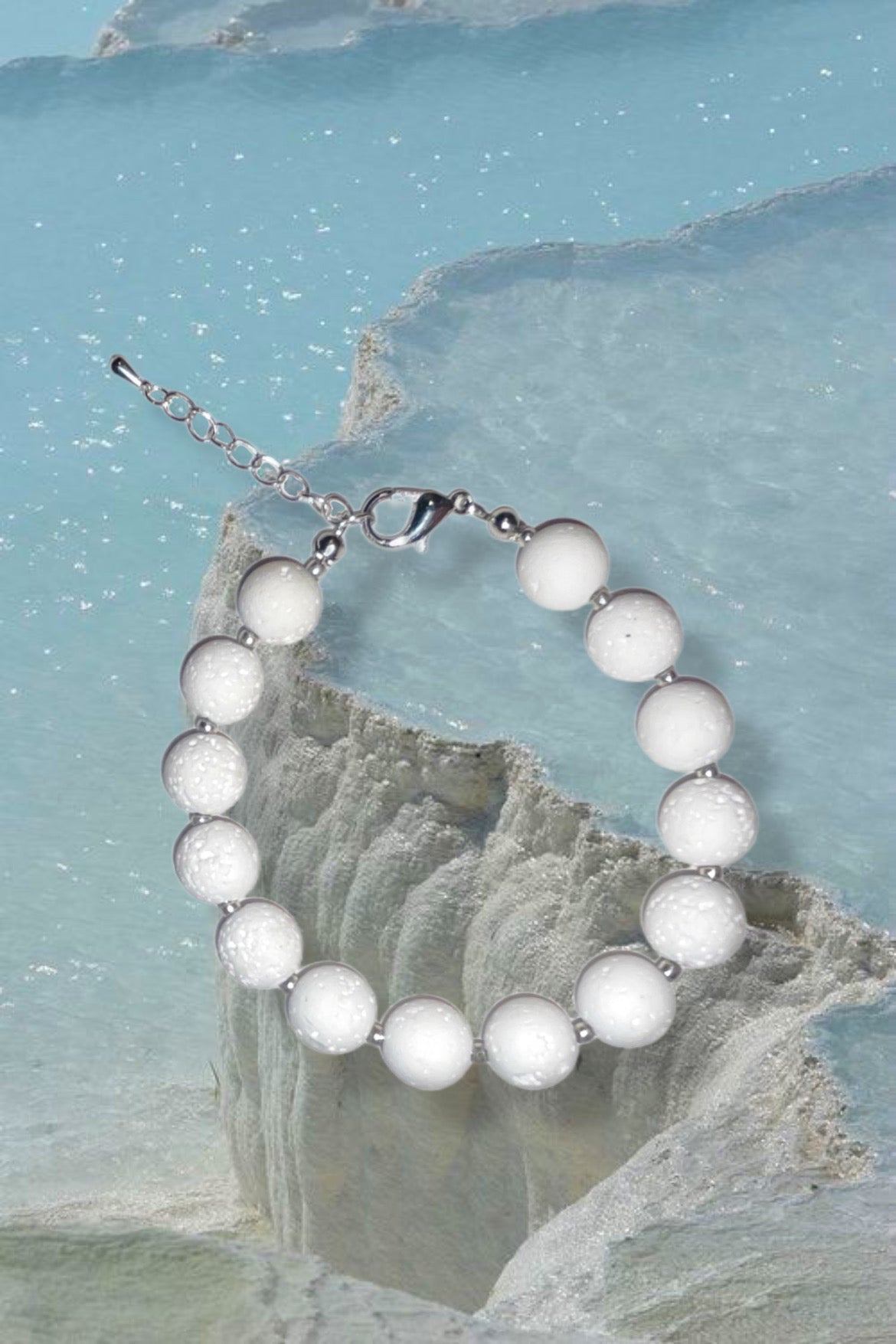 WHITE LAVA ROCK - BRACELET