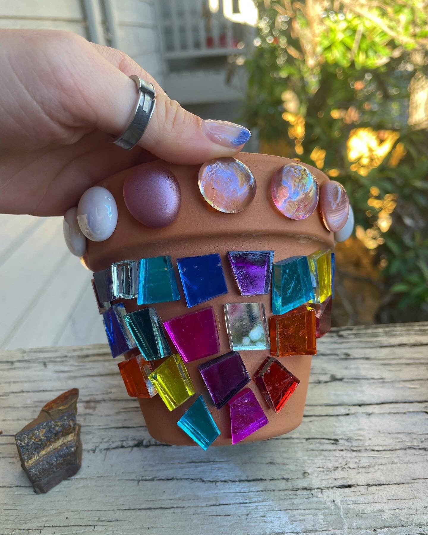 Handmade Design - Terra Cotta Pot {Stained glass art}