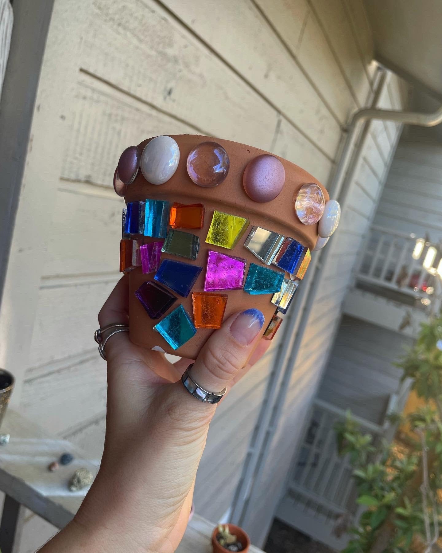 Handmade Design - Terra Cotta Pot {Stained glass art}