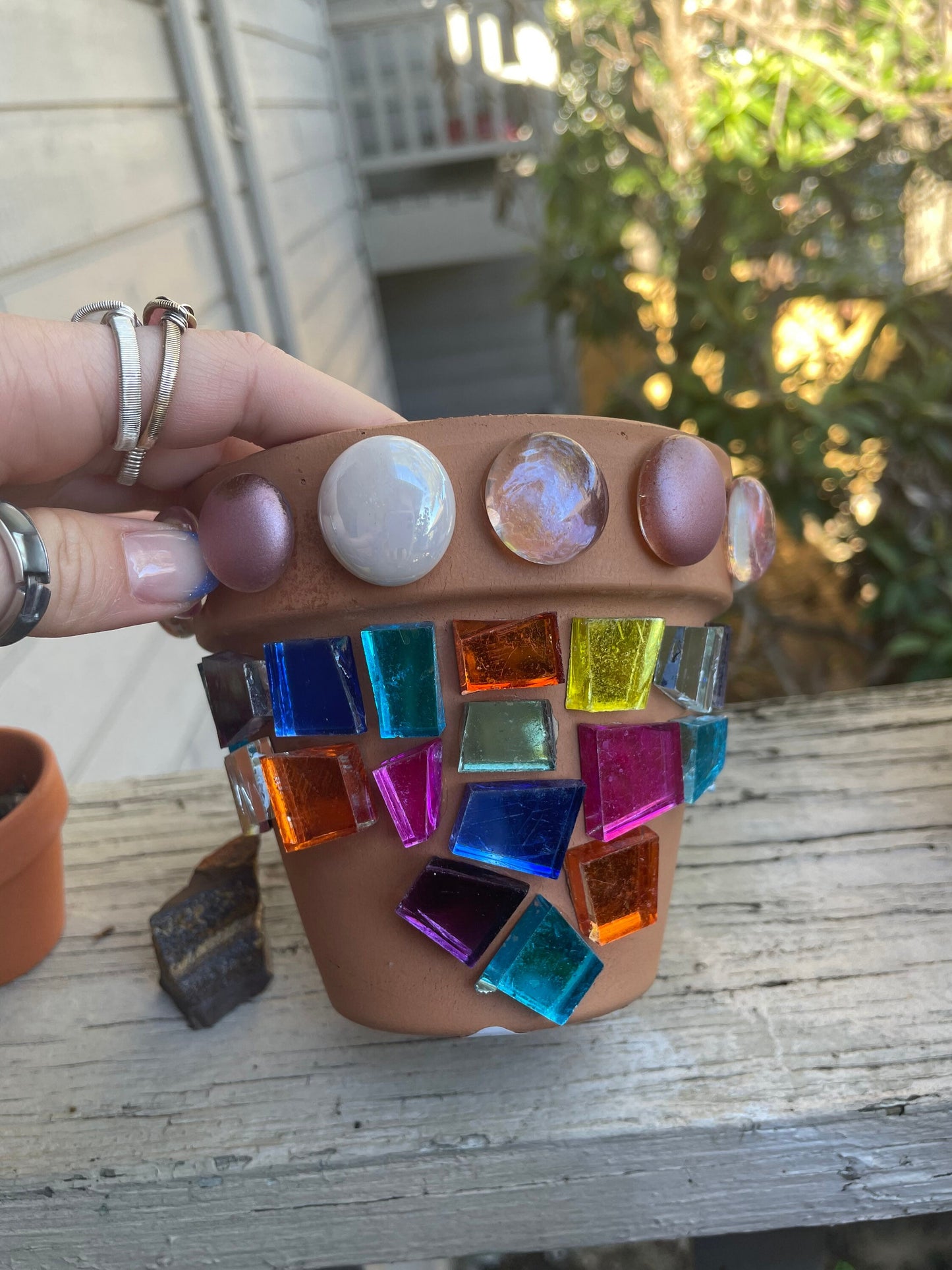 Handmade Design - Terra Cotta Pot {Stained glass art}