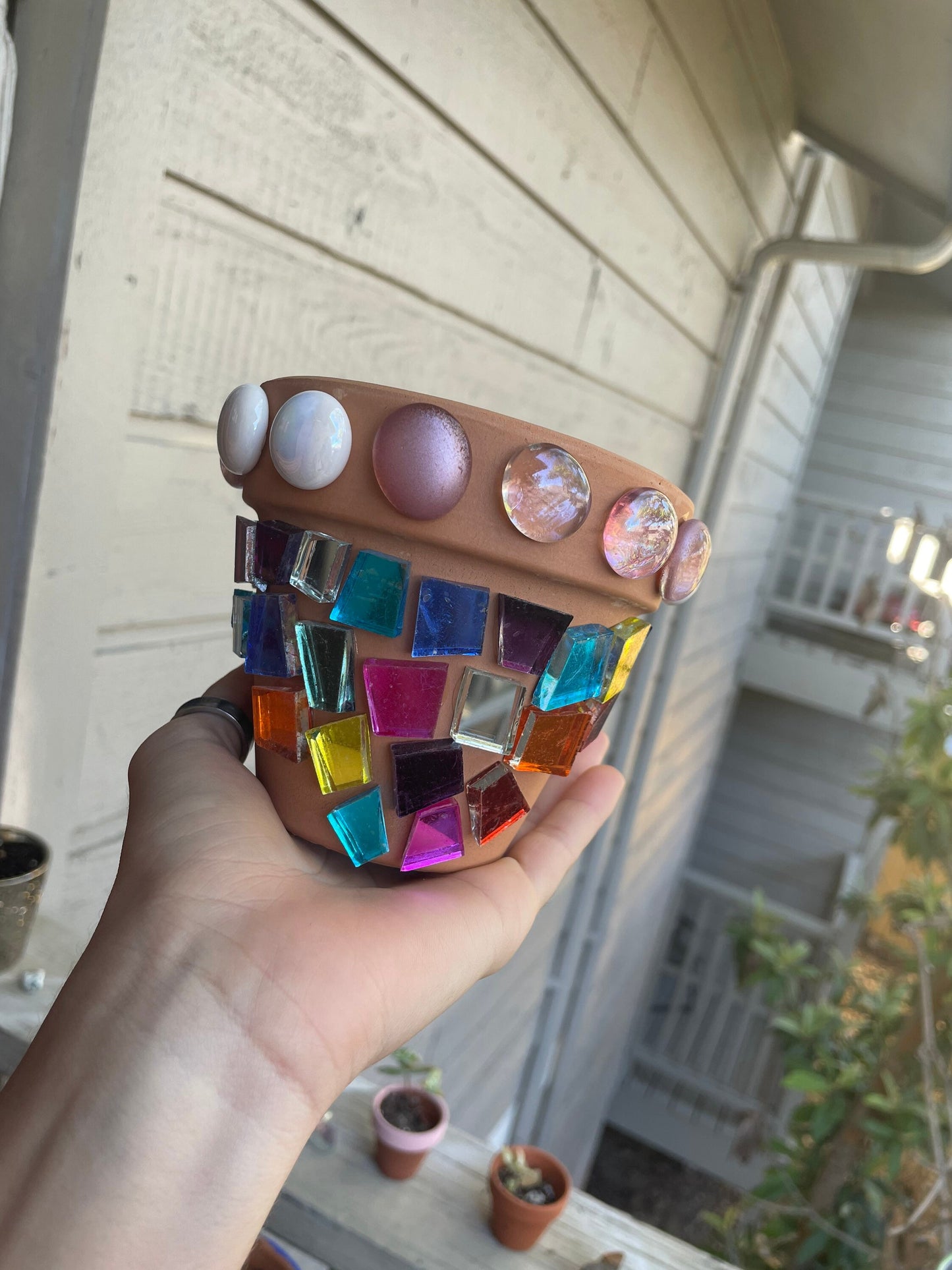Handmade Design - Terra Cotta Pot {Stained glass art}