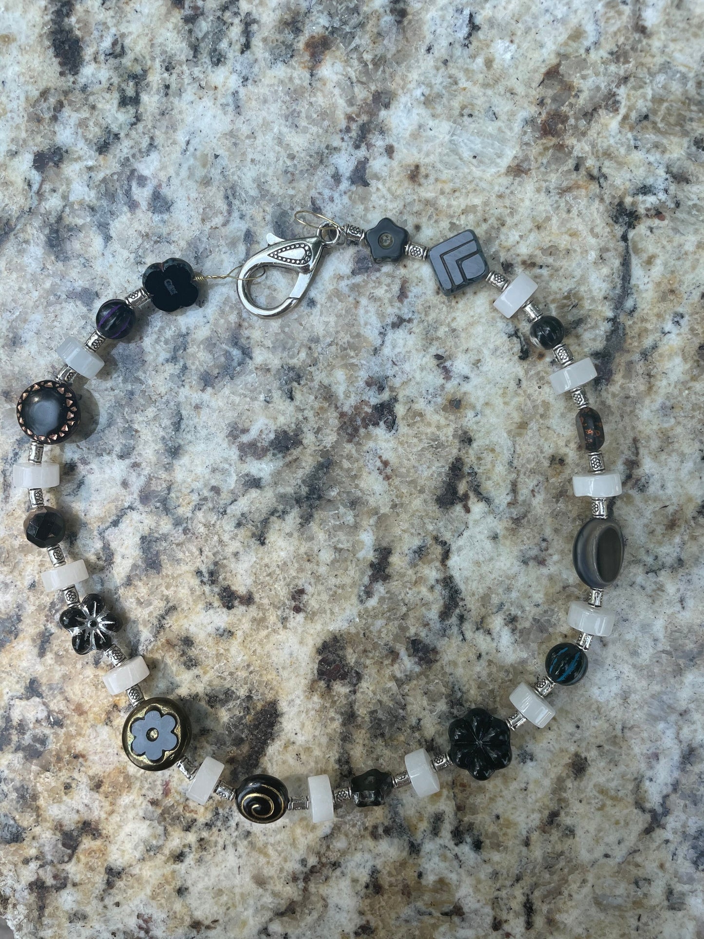 BLACK TOURMALINE & SELENITE - CHOKER