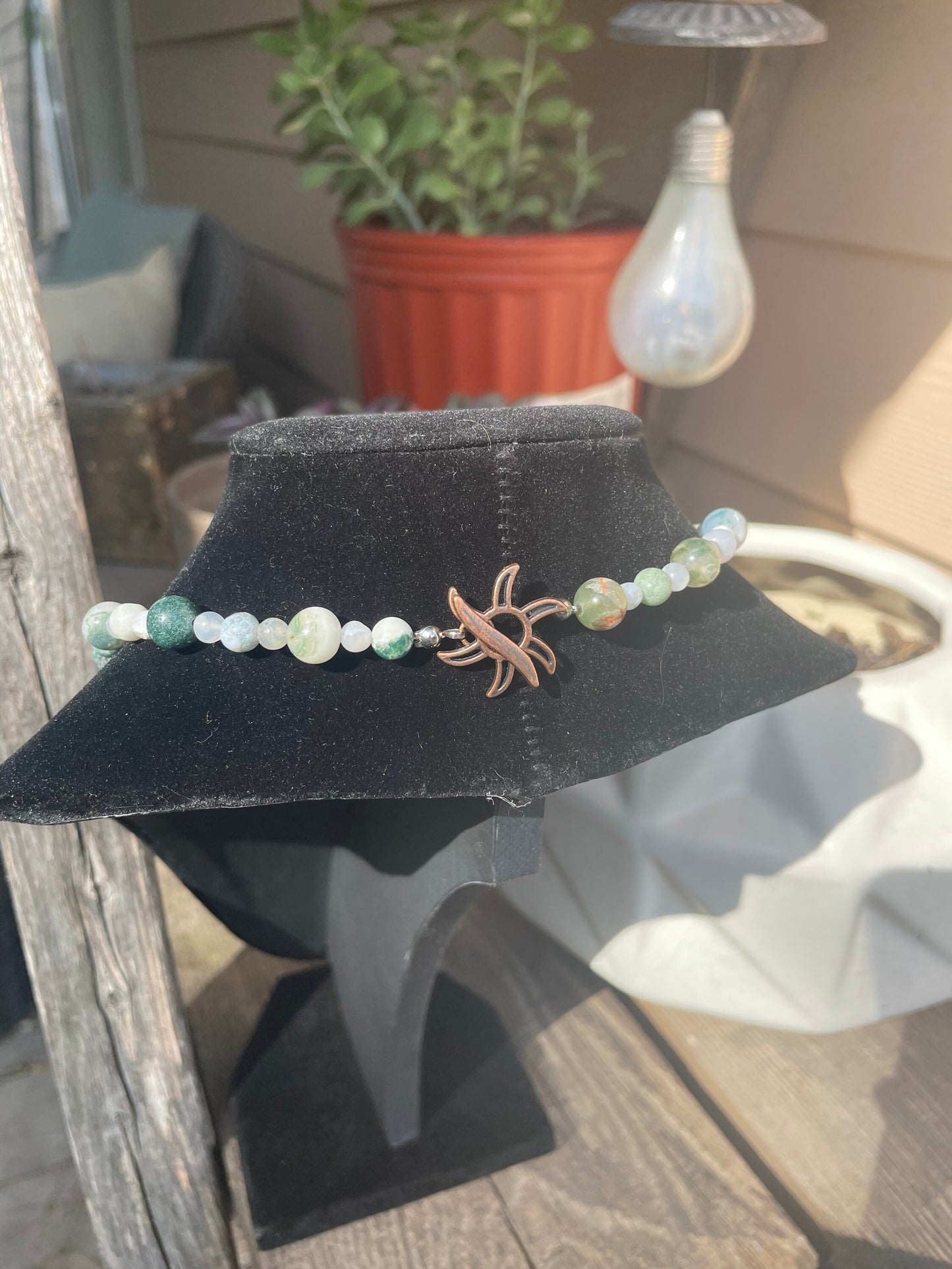 AGATE & PEARL - NECKLACE